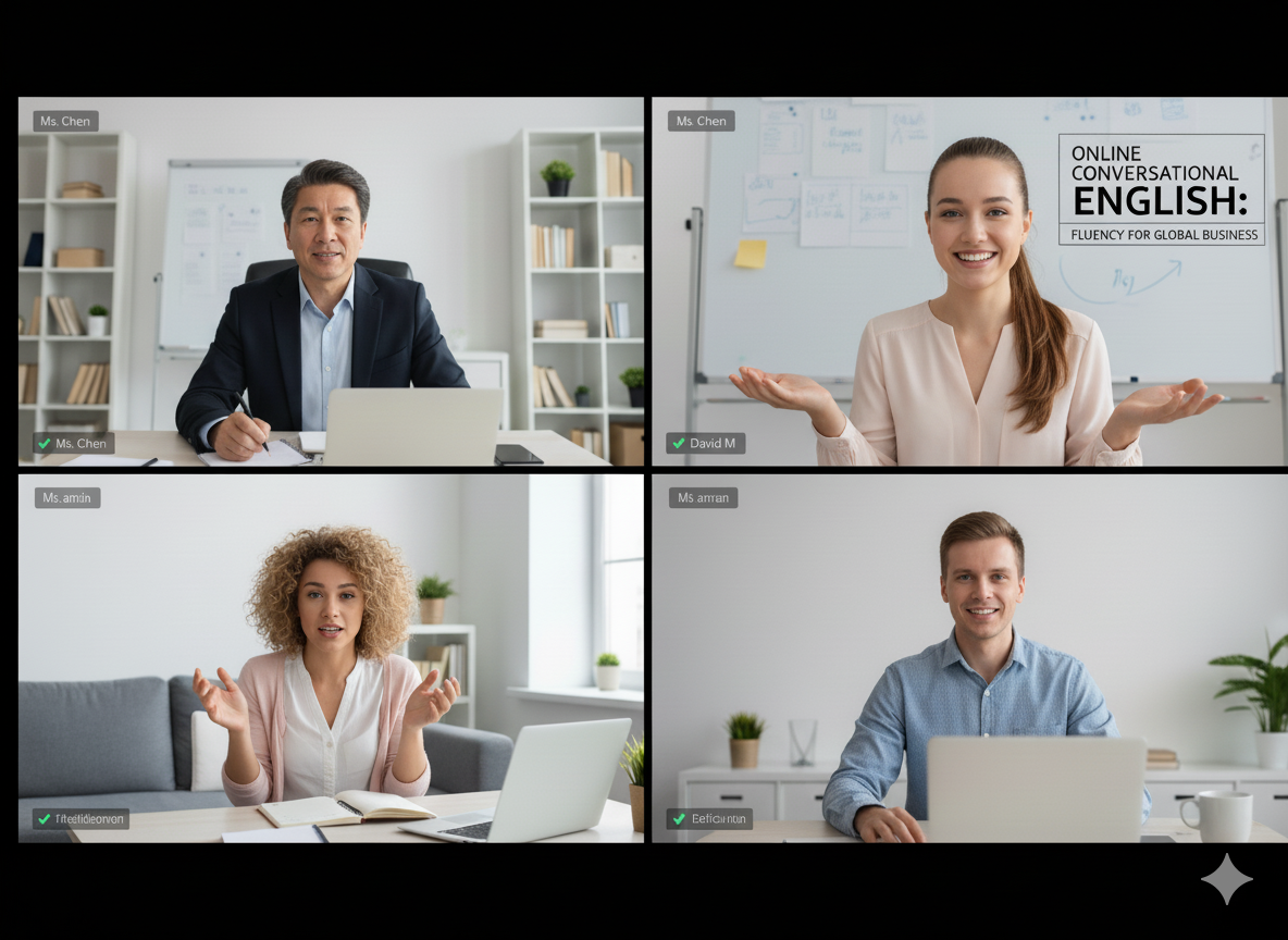 ludzie uczący się angielskiego online